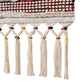 36" X 20" Red And White Geometric Cotton Square Hanging Tapestry