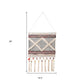 36" X 20" Red And White Geometric Cotton Square Hanging Tapestry