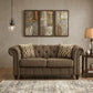 67" Brown And Dark Brown Linen Loveseat