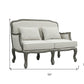 56" Cream And Gray Linen Loveseat and Toss Pillows