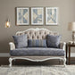 64" Beige 100% Linen And White Love Seat