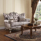68" Pink And Platinum Silk Blend Loveseat and Toss Pillows