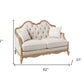 62" Beige And Brown Linen Loveseat and Toss Pillows