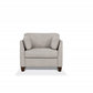 36" White and Black Genuine Leather Arm Chair
