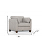 36" White and Black Genuine Leather Arm Chair