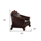 43" Dark Brown Faux Leather Tufted Chesterfield Chair And Toss Pillow