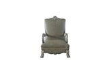 34" Bone Faux Leather Arm Chair