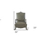 34" Bone Faux Leather Arm Chair
