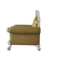 50" Beige and Pearl Faux Leather Tufted Arm Chair And Toss Pillow