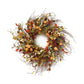 20" Green Brown  And White Fall Mixed Assortment Artificial Wreath