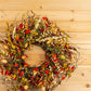 20" Green Brown  And White Fall Mixed Assortment Artificial Wreath