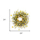 24" Green White And Yellow Spring Daisy Artificial Wreath