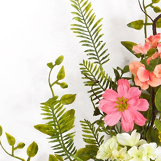 27" Pink and Green Spring Berry Artificial Wreath