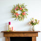 27" Pink and Green Spring Berry Artificial Wreath