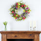 24" Pink and Green Mixed Assortment Artificial Wreath