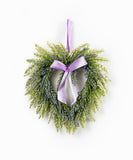 Set of Two 9" Green And Purple Heart Lavender Artificial Wreath