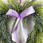 Set of Two 9" Green And Purple Heart Lavender Artificial Wreath