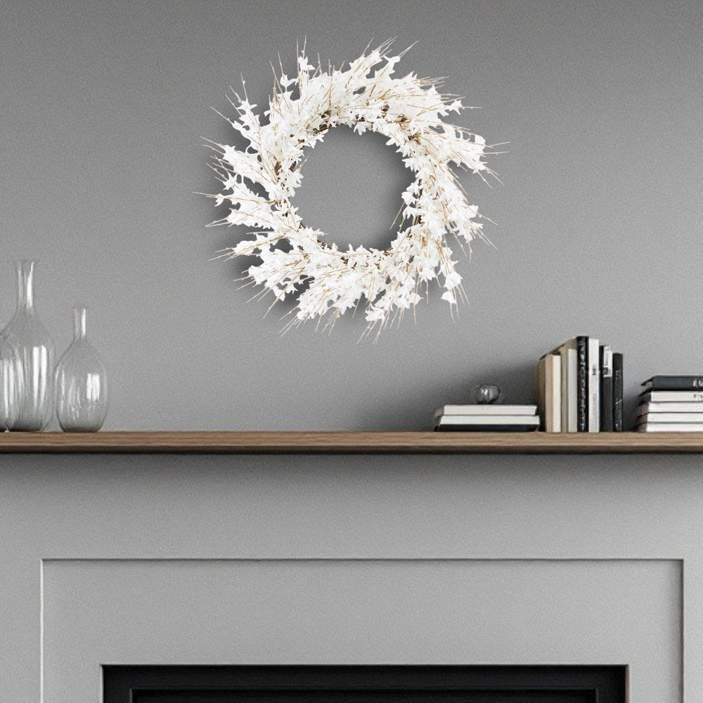 25" White Mixed Assortment Artificial Wreath