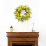 27" Green And Yellow Fern Artificial Wreath