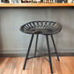 18" Black Iron Backless Bar Chair
