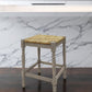 24" Natural And Gray Solid Wood Backless Counter Height Bar Chair