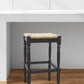 29" Natural And Black Solid Wood Backless Bar Height Bar Chair