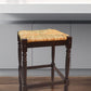 29" Natural and Espresso Wicker and Solid Wood Backless Bar Height Bar Chair