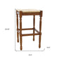 29" Natural And Brown Solid Wood Backless Bar Height Bar Chair