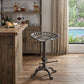 23" Gray Iron Backless Adjustable Height Bar Chair