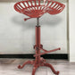 23" Red Iron Backless Adjustable Height Bar Chair