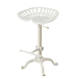 White Iron Backless Adjustable Height Bar Chair