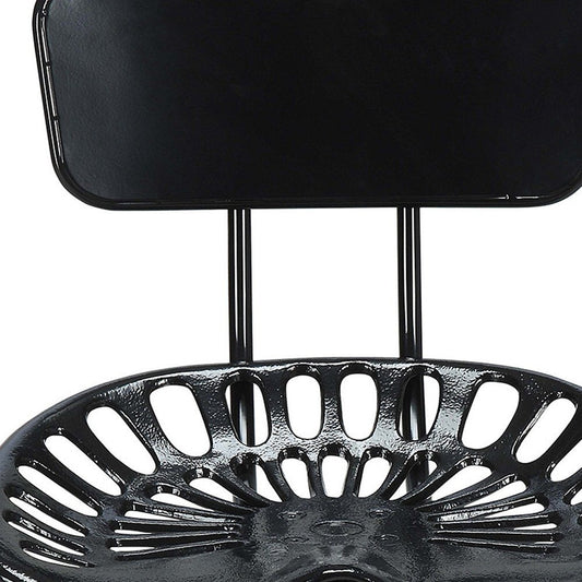 Black Iron Low Back Bar Height Bar Chair