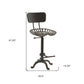 Gray Iron Low Back Adjustable Height Bar Chair