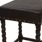 24" Black And Espresso Faux Leather And Fabric And Solid Wood Backless Counter Height Bar Chair