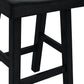 25" Black Solid Wood Backless Counter Height Bar Chair