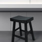 25" Black Solid Wood Backless Counter Height Bar Chair