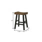 25" Brown And Black Solid Wood Backless Counter Height Bar Chair