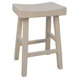 25" Antiqued White Solid Wood Backless Counter Height Bar Chair