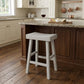 25" Antiqued White Solid Wood Backless Counter Height Bar Chair