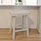25" Antiqued White Solid Wood Backless Counter Height Bar Chair