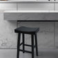 30" Black Solid Wood Backless Bar Height Bar Chair