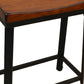 24" Chestnut And Black Solid Wood And Steel Backless Counter Height Bar Chair