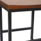 24" Chestnut And Black Solid Wood And Steel Backless Counter Height Bar Chair