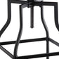 Chestnut And Black Solid Wood And Steel Backless Adjustable Height Swivel Bar Chair
