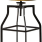 26" Chestnut And Black Steel Swivel Backless Adjustable Height Bar Chair