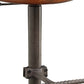 Chestnut And Gray Solid Wood And Steel Backless Adjustable Height Swivel Bar Chair