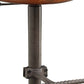 30" Chestnut And Gray Steel Swivel Backless Adjustable Height Bar Chair