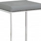 35" Gray And Silver Faux Leather And Faux Leather And Steel Low Back Bar Height Bar Chair
