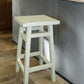 24" Antiqued White Solid Wood Backless Counter Height Bar Chair