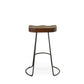 Set of Two 25" Chestnut and Black Solid Wood and Steel Backless Counter Height Bar Chairs